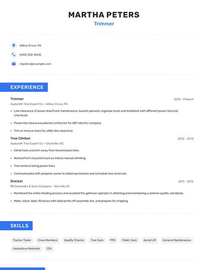 Trimmer Resume