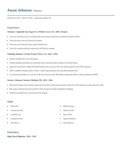 Trimmer Resume