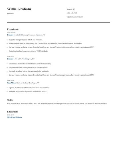 Trimmer Resume