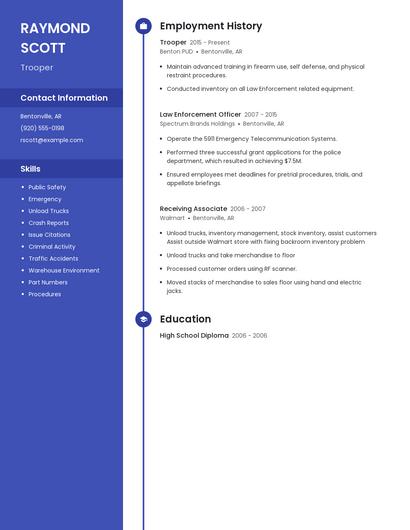 Trooper Resume
