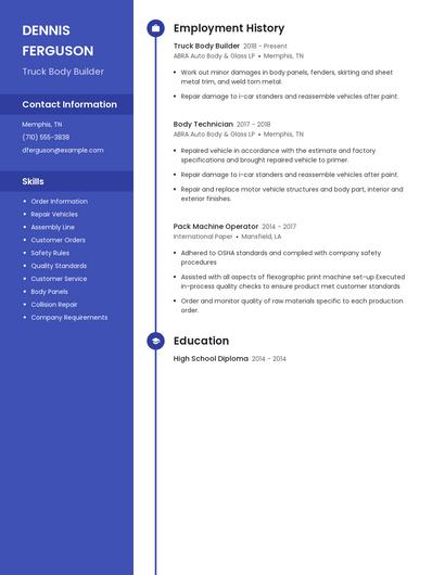 Truck Body Builder Resume