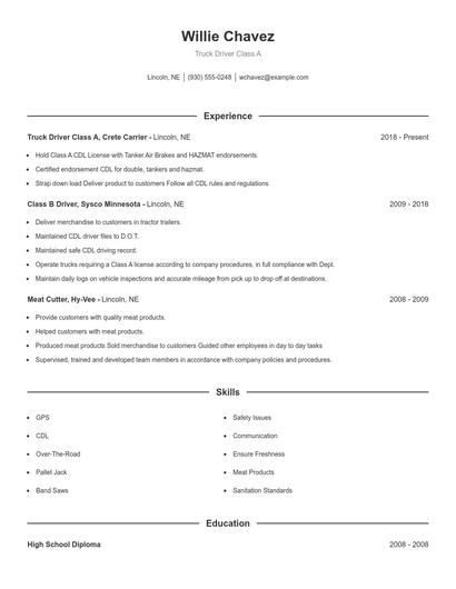 Resume example 1
