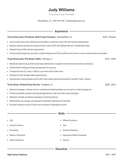 Resume example 1