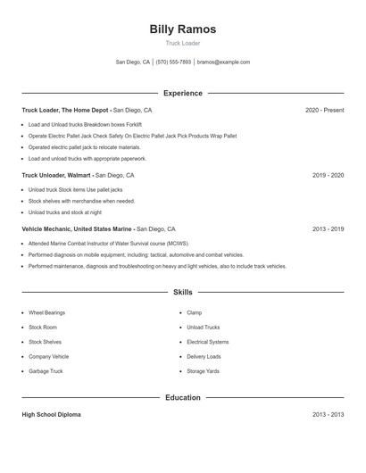 Resume example 1