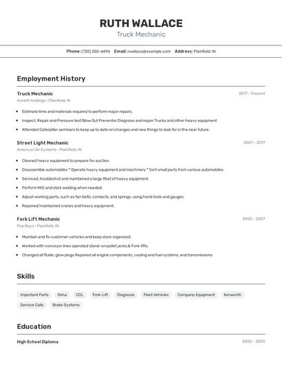 Resume example 2