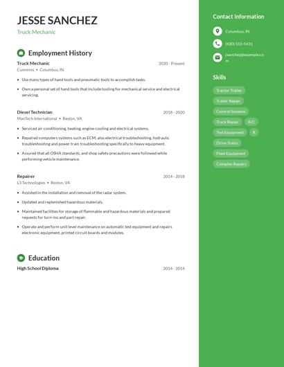 Resume example 5