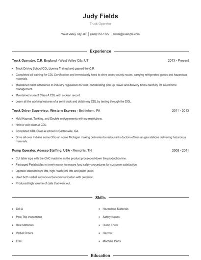 Resume example 1