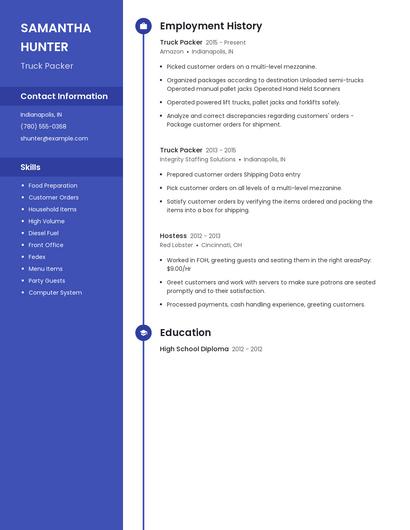 Truck Packer Resume