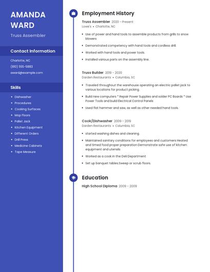 Truss Assembler Resume