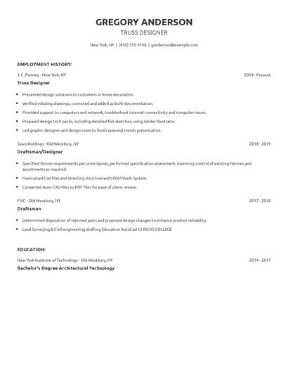 Truss Designer Resume