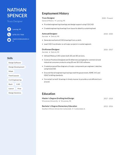 Truss Designer Resume