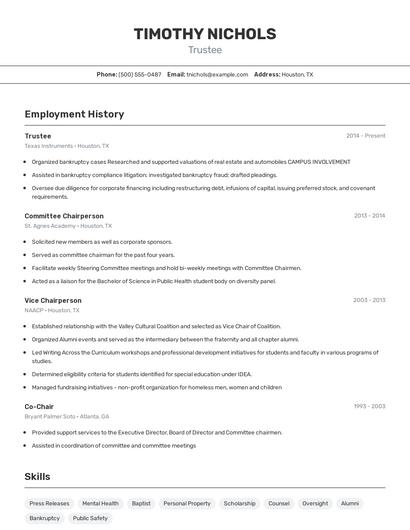 Resume example 2