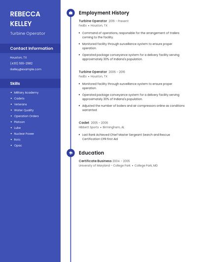 Turbine Operator Resume