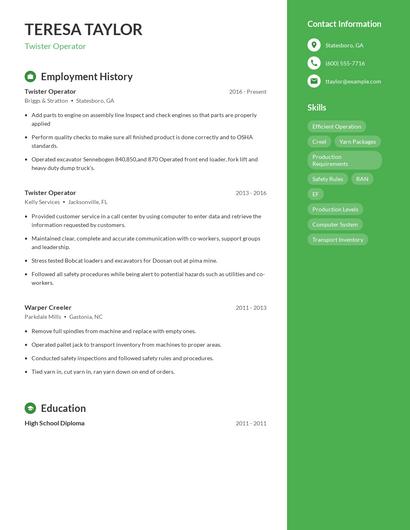 Twister Operator Resume