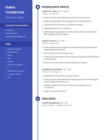 Ultrasonic Tester Resume