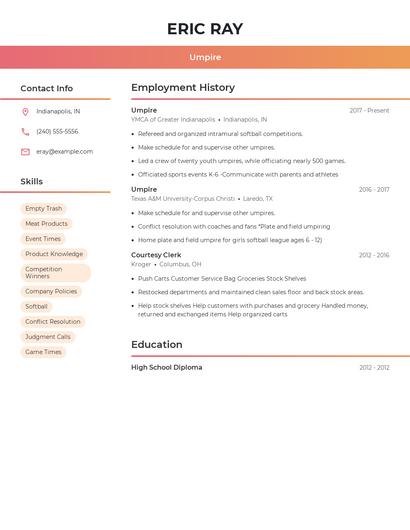 Resume example 3