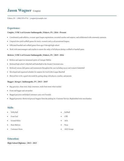 Umpire Resume