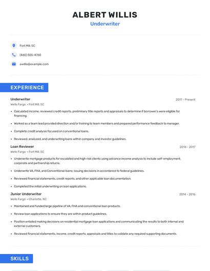 Underwriter Resume