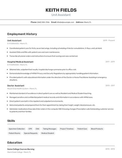 Resume example 2