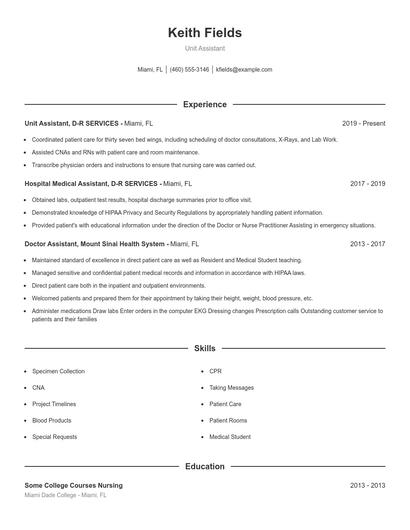 Resume example 1
