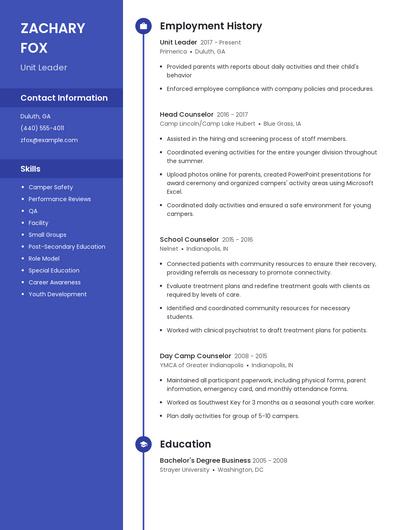 Resume example 5