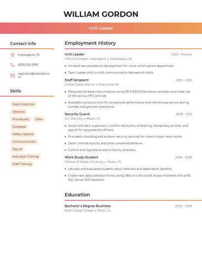 Resume example 3