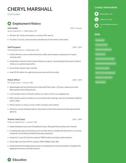 Resume example 4