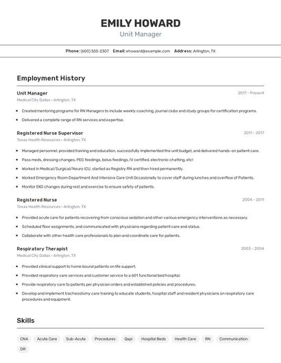 Resume example 2