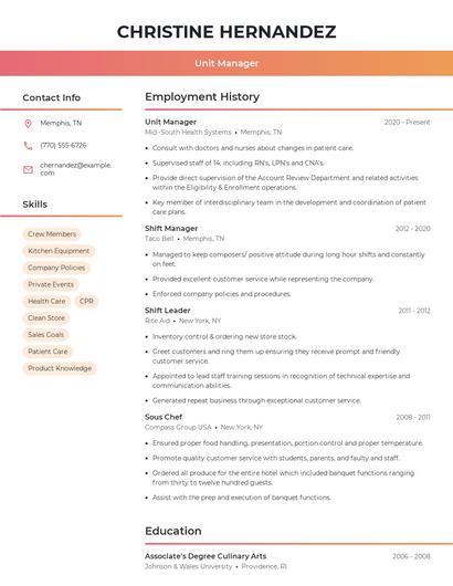 Resume example 3