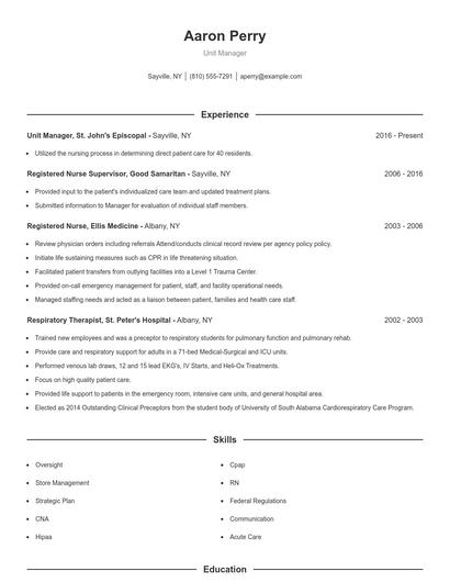 Resume example 1