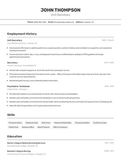 Resume example 2
