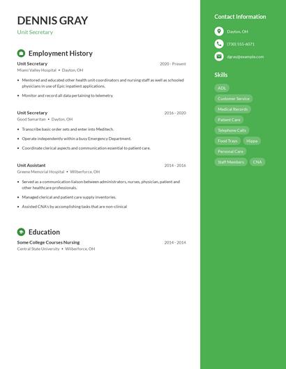 Resume example 5