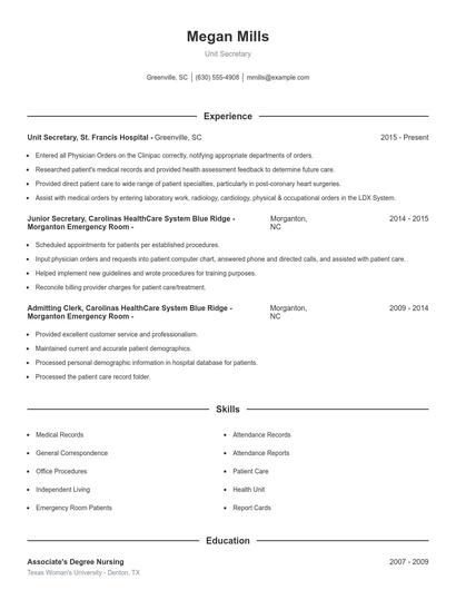 Resume example 1