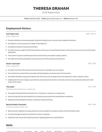 Resume example 2