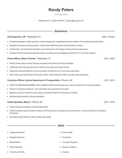 Resume example 1