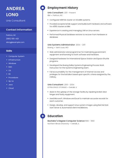 Unix Consultant Resume