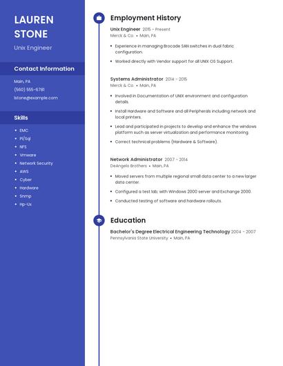 Unix Engineer Resume