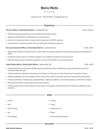 Resume example 1