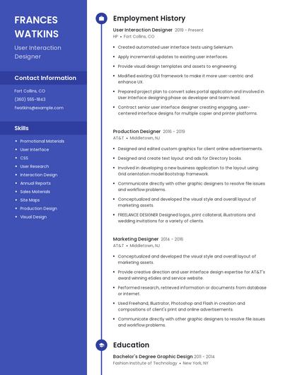 Resume example 4