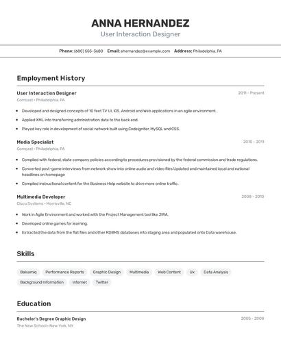 Resume example 2