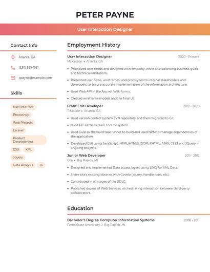 Resume example 3