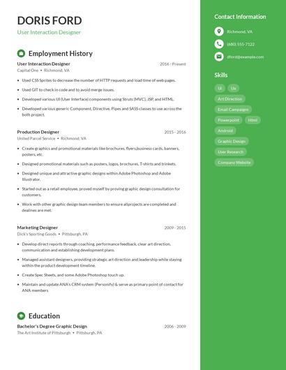 Resume example 5