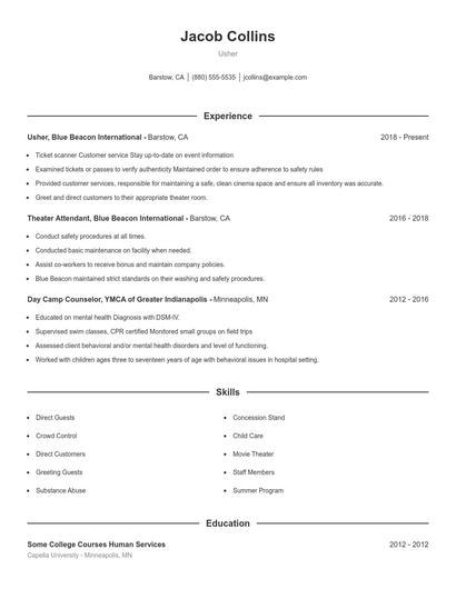 Resume example 1
