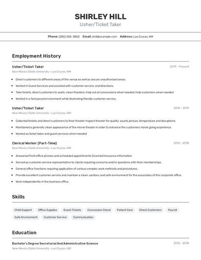 Resume example 2