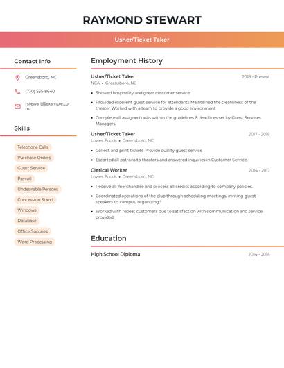 Resume example 3