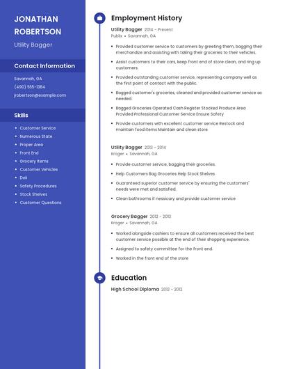 Utility Bagger Resume