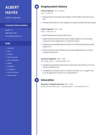 Utility Engineer Resume