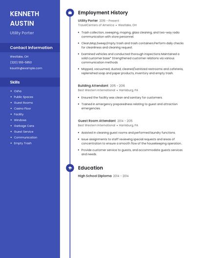 Utility Porter Resume