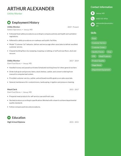 Resume example 5