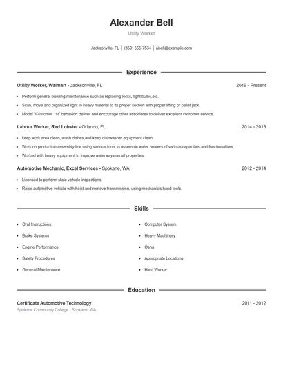 Resume example 1